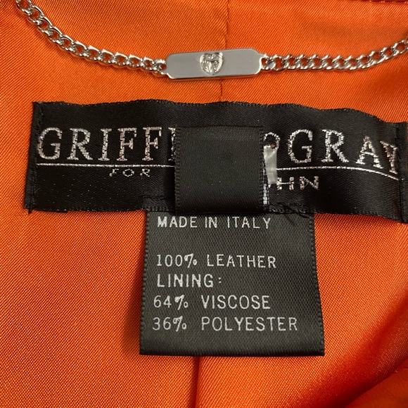 Griffith Gray by St. John Rust/Salmon Leather Jacket - Picture 6 of 11